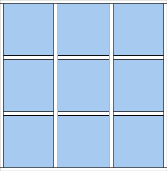 Billede af Fastkarmsvinduer med 9 glas