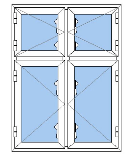 Billede af 2 fags dannebrogsvindue pvc
