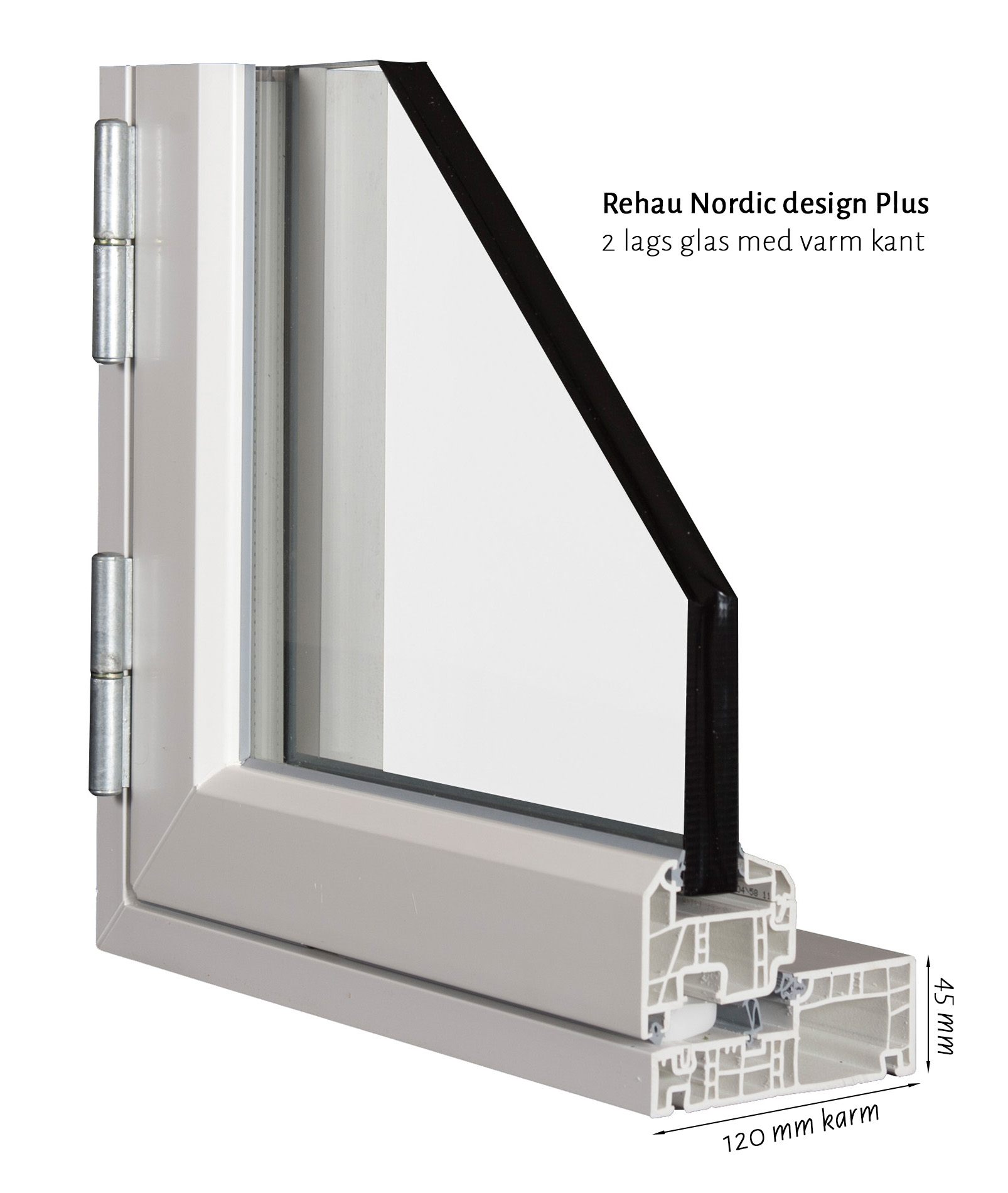 Billede af 3 fags dannebrgosvindue pvc