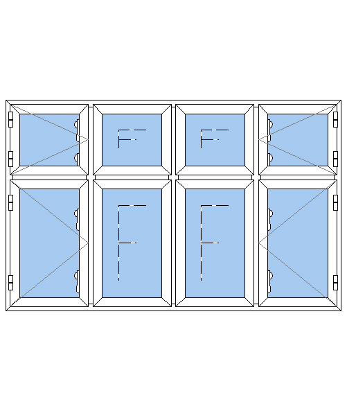 Billede af 4 fags dannebrogsvindue pvc