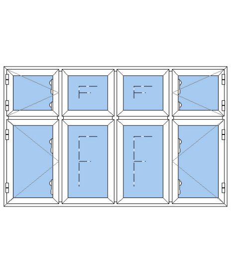 Billede af 4 fags dannebrogsvindue pvc
