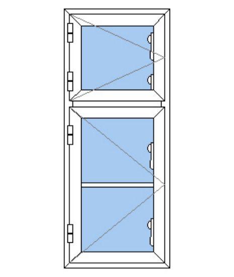 Billede af 1 fags dannebrogsvindue med sprosse pvc