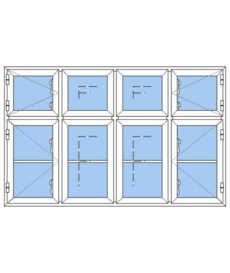 Billede af 4 fags dannebrogsvindue med sprosse pvc