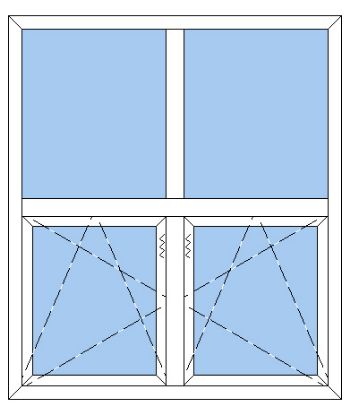 Billede af Plast dreje kip 2 oplukkelige rammer
