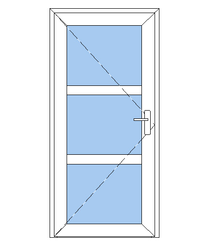 Billede af Facadedør plast med 3 ruder