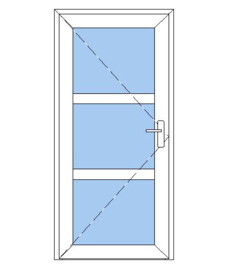 Billede af Facadedør plast med 3 ruder
