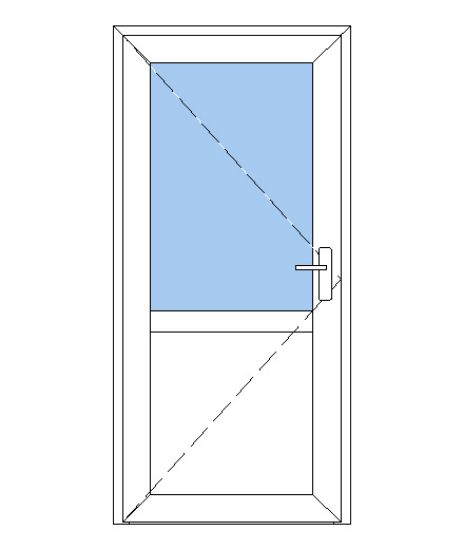 Billede af Facadedør plast 1 glas 1 fylding