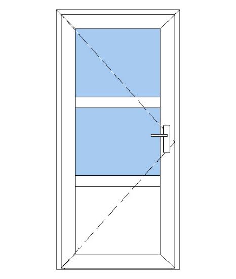 Billede af Facadedør plast 2 glas 1 fylding
