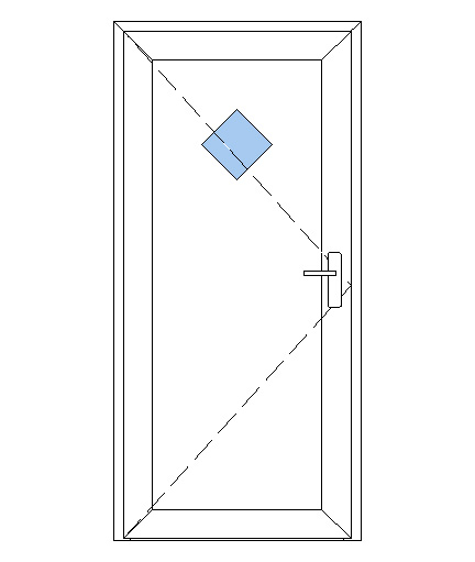 Billede af Facadedør plast rude på spids