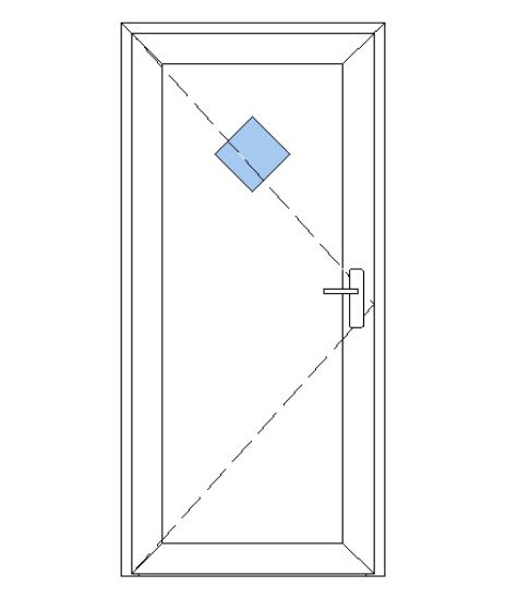 Billede af Facadedør plast rude på spids