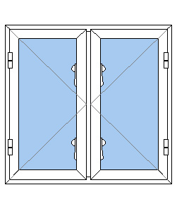 Billede af 2 fags sidehængt vindue pvc