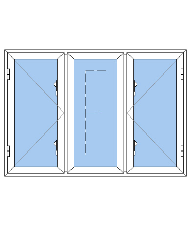 Billede af 3 fags sidehængt vindue pvc