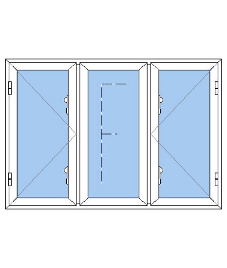 Billede af 3 fags sidehængt vindue pvc