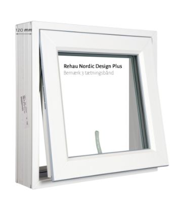 Billede af 2 fags sidehængt vindue med sprosse pvc