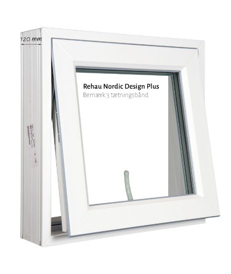 Billede af 2 fags sidehængt vindue med sprosse pvc