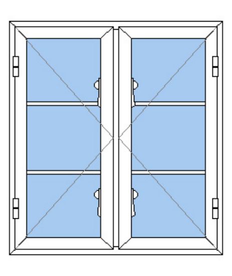 Billede af 2 fags sidehængt sprossevindue pvc