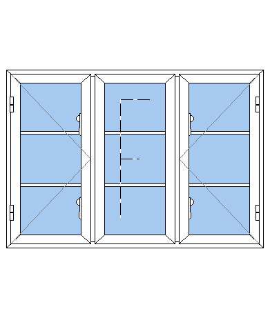 Billede af 3 fags sprossevindue pvc