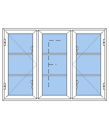 Billede af 3 fags sprossevindue pvc
