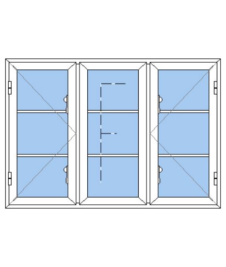 Billede af 3 fags sprossevindue pvc