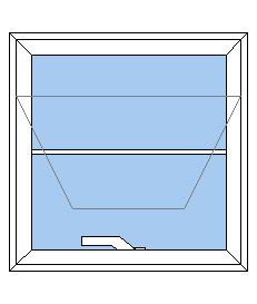 Billede af Topstyret vindue med vandret sprosse pvc