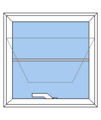 Billede af Topstyret vindue med vandret sprosse pvc