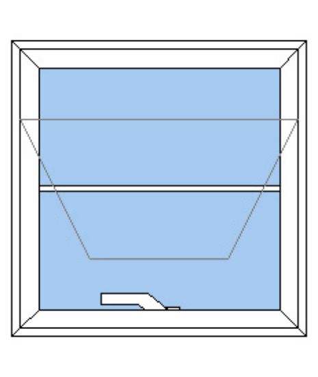 Billede af Topstyret vindue med vandret sprosse pvc