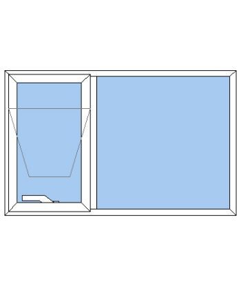 Billede af Topstyret fast karms vindue pvc