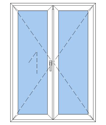 Billede af Dobbelt terrassedør plast