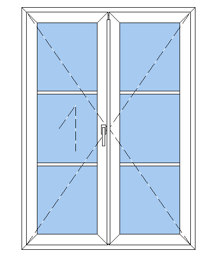 Billede af Dobbelt terrassedør 6 glas