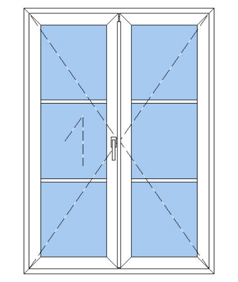 Billede af Dobbelt terrassedør 6 glas