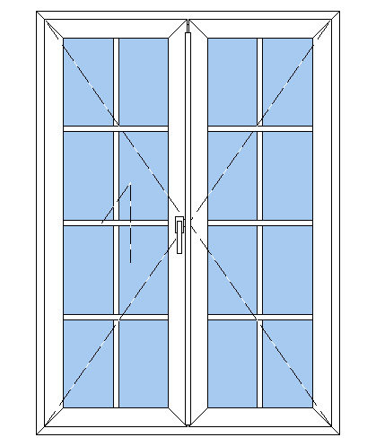 Billede af Dobbelt terrassedør 16 glas