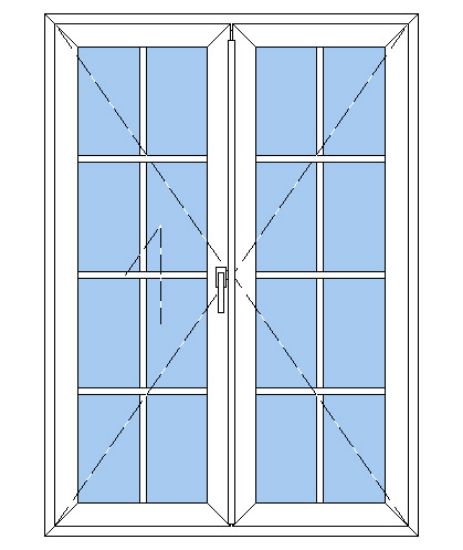 Billede af Dobbelt terrassedør 16 glas