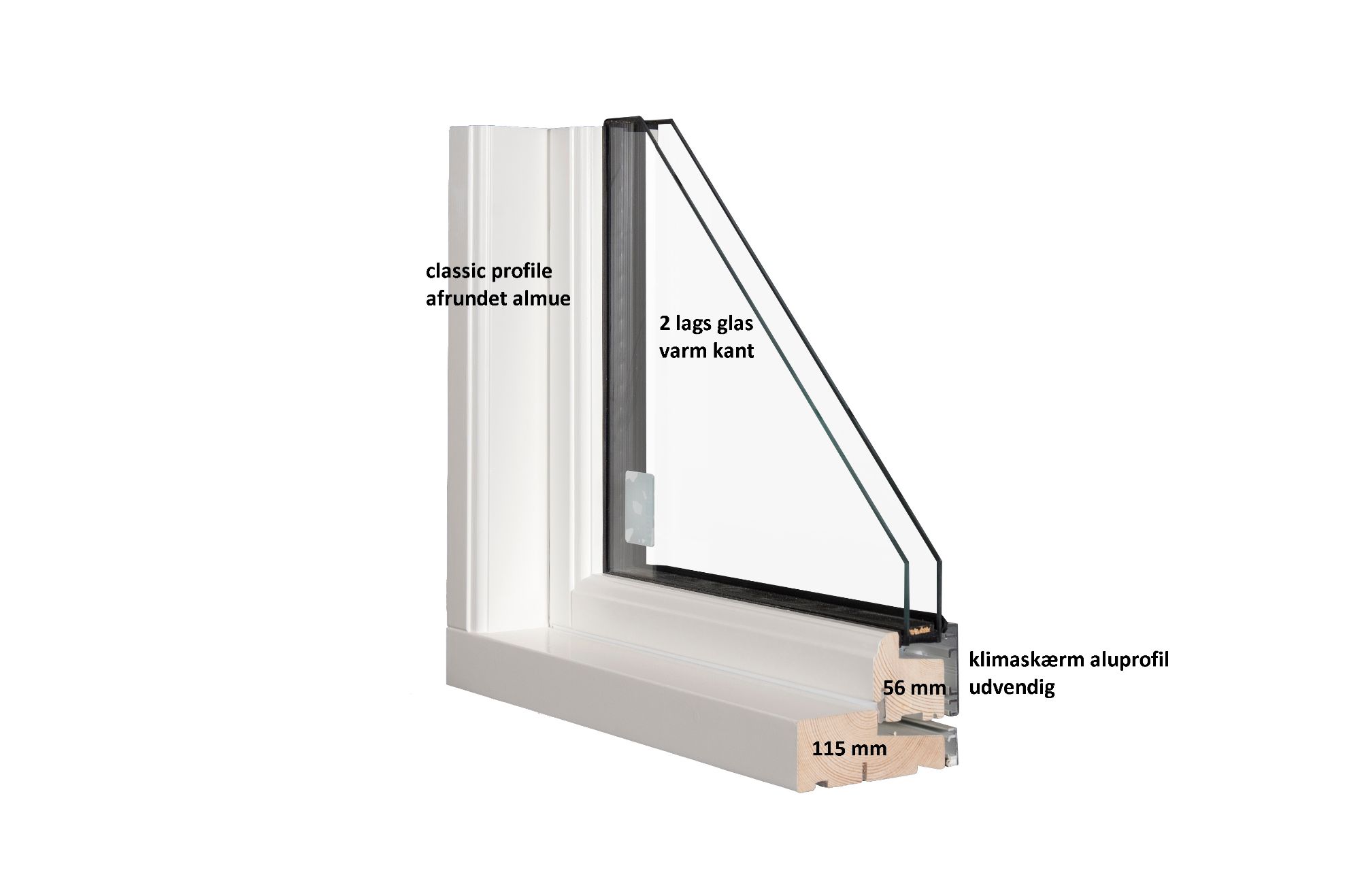 Billede af Sidehængt dannebrogsvindue