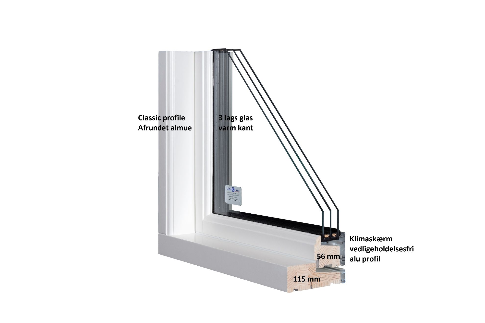 Billede af Sidehængt dannebrogsvindue