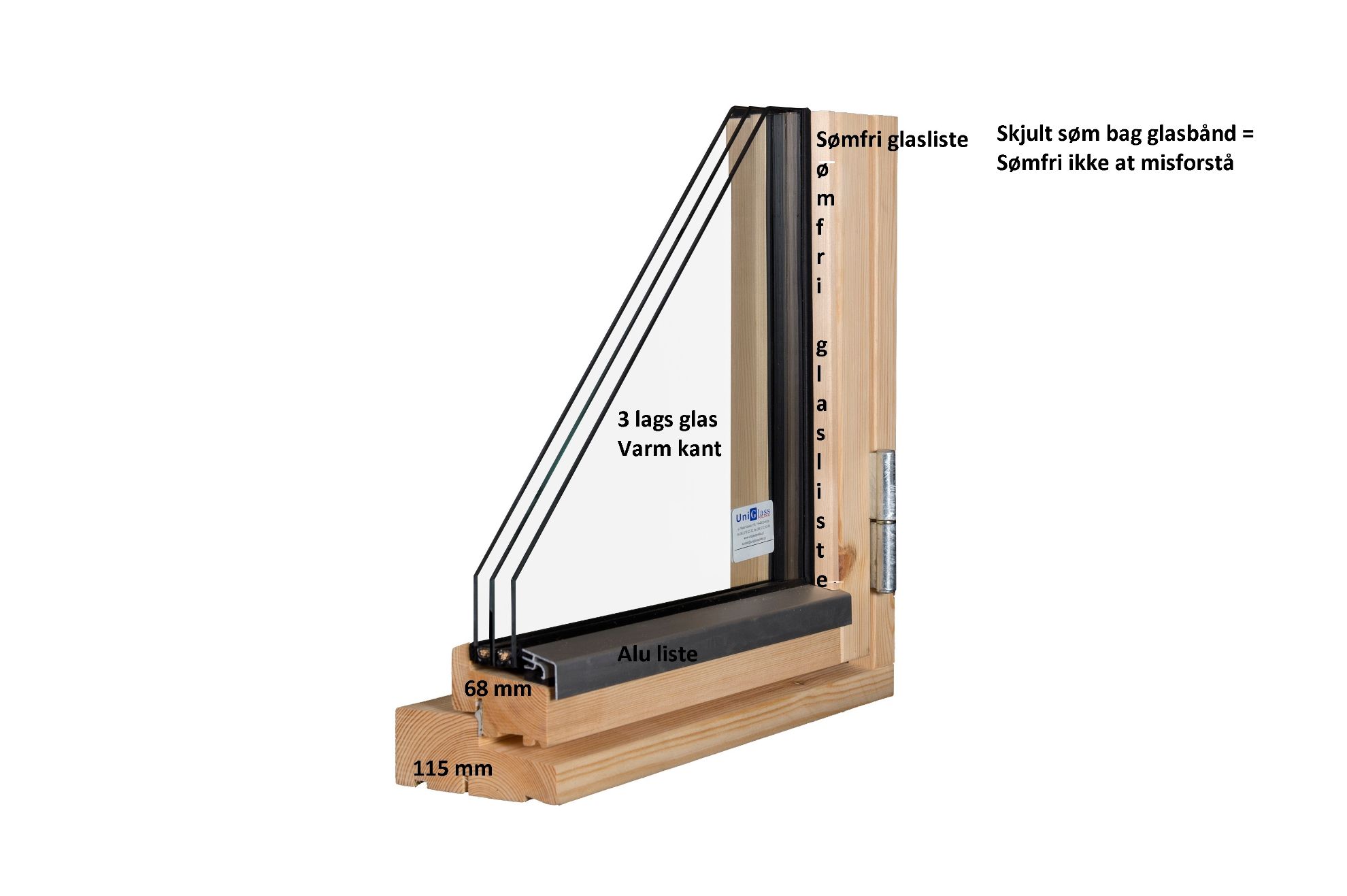 Billede af Sidehængt dannebrogsvindue